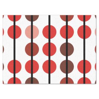 Brown and Orange Retro Dots and Lines Pattern Tissue Paper