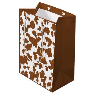Brown And White Cow Hide Fur Pattern Medium Gift Bag