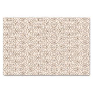 Brown and White Floral Pattern Tissue Paper