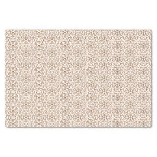 Brown and White Floral Pattern Tissue Paper