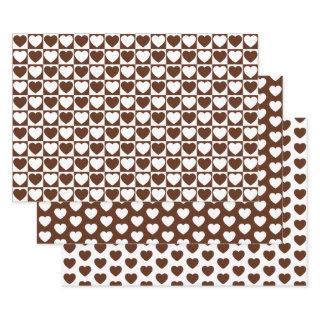 Brown and White Hearts  Sheets