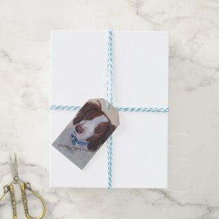 BROWN AND WHITE RETRIEVER | GIFT TAG