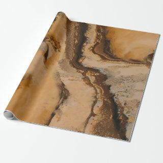 Brown Beige Fluid Art Liquid Marble Swirl Paint