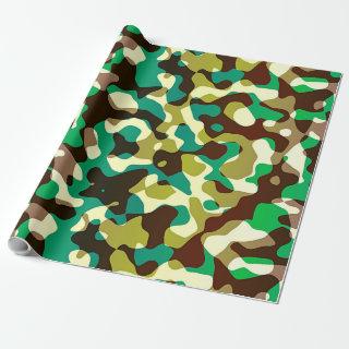 Brown Black Khaki Green Camouflage Army Pattern