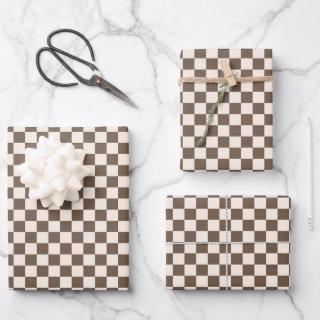 Brown Checkered Pattern  Sheets