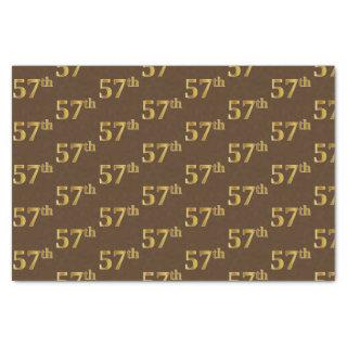 Brown, Faux Gold 57th (Fifty-Seventh) Event Tissue Paper