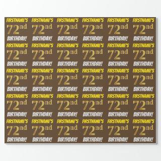 Brown, Faux/Imitation Gold, "72nd BIRTHDAY"