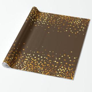 Brown Gold Glitter Confetti Faux Foil