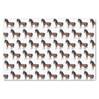 Brown Gypsy Vanner Clydesdale Shire Horse Pattern Tissue Paper