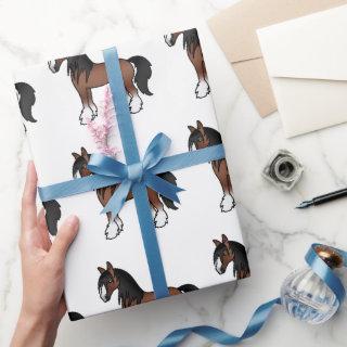 Brown Gypsy Vanner Clydesdale Shire Horse Pattern