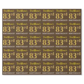 Brown, Imitation Gold Look "83rd BIRTHDAY"