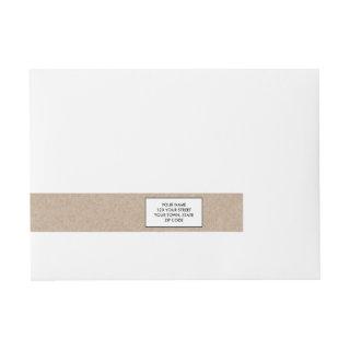 Brown Kraft Paper Background Printed Wrap Around Address Label