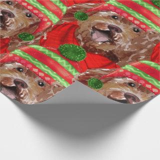 Brown Labradoodle Dog Lover Patterned Christmas