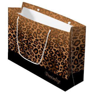 Brown Leopard Animal Print Large Gift Bag