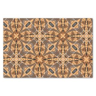 Brown Ochre Tribal Ethnic Boho Mosaic Pattern  Tissue Paper