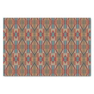 Brown Red Terracotta Aqua Turquoise Blue Tribe Art Tissue Paper