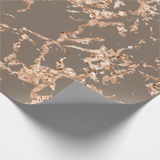 Brown Rose Gold Marble Strokes Stone