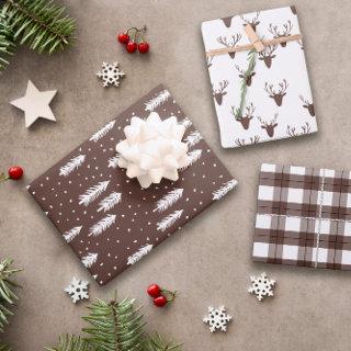 Brown Rustic Holiday Patterns Woods Trees Plaid  Sheets