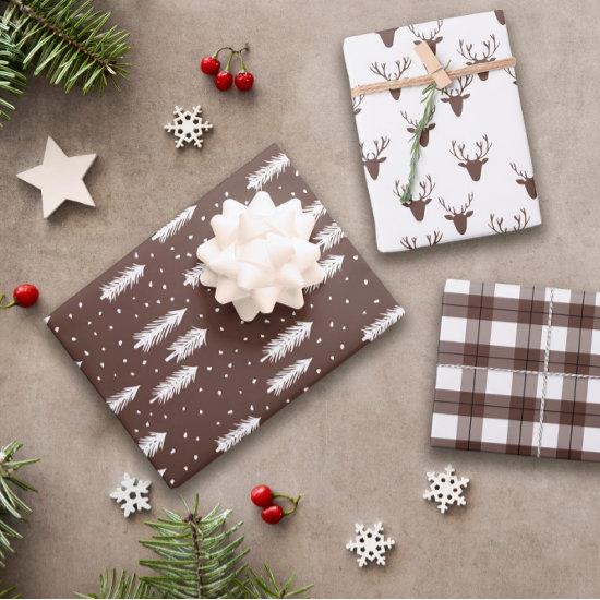 Brown Rustic Holiday Patterns Woods Trees Plaid  Sheets