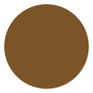 Brown (solid color)  classic round sticker