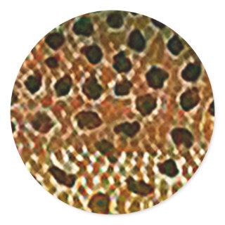 Brown Trout Fish Skin Print Classic Round Sticker