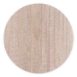 Brown Wood Board Look Blank Elegant Template Classic Round Sticker