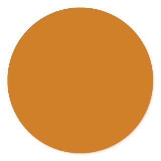 Browny Orange (solid color)  Classic Round Sticker