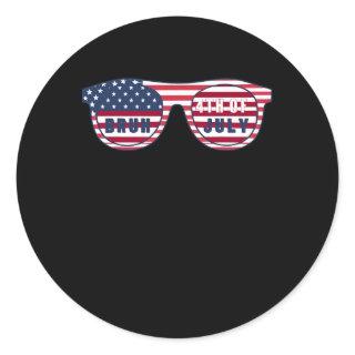 Bruh It's 4th Of July Funny Cool 4th Of July Us Fl Classic Round Sticker