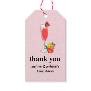 Brunch and bubbly mimosa champagne thank you gift tags