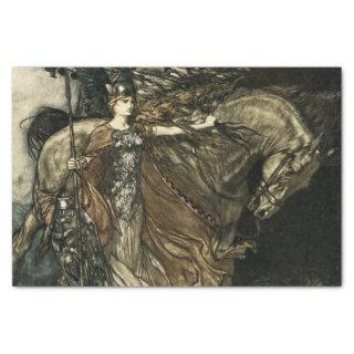 “Brunhilde With Her Horse” by Arthur Rackham Tissue Paper