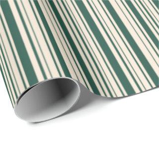 Brunswick Green and Antique White Stripes