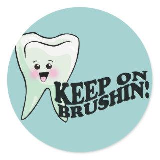 Brush Your Teeth! Classic Round Sticker