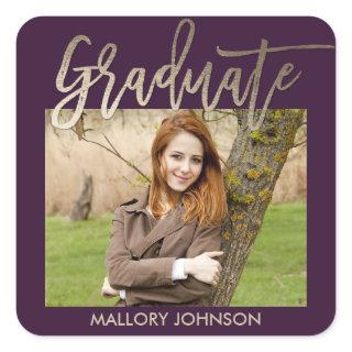 Brushed Glimmer EDITABLE COLOR Graduation Stickers