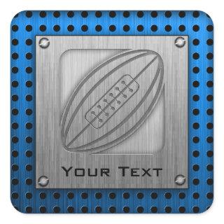 Brushed Metal-look Rugby Square Sticker