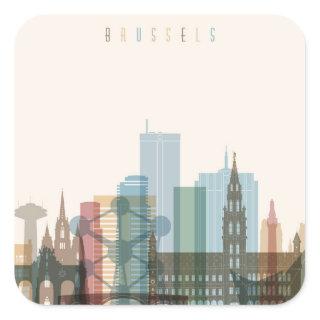 Brussels, Belgium | City Skyline Square Sticker