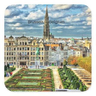 Brussels, Belgium cityscape photo Square Sticker