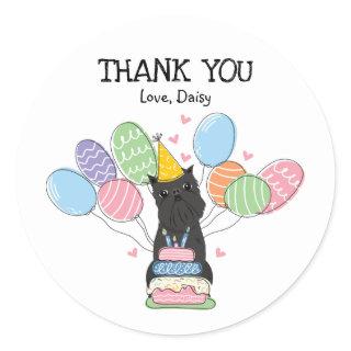 Brussels Griffon Birthday Party Favor Tags Sticker