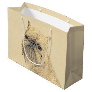Brussels Griffon Painting - Cute Original Dog Art Large Gift Bag