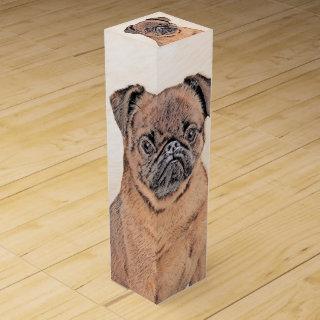 Brussels Griffon Smooth Painting Original Dog Art Wine Box