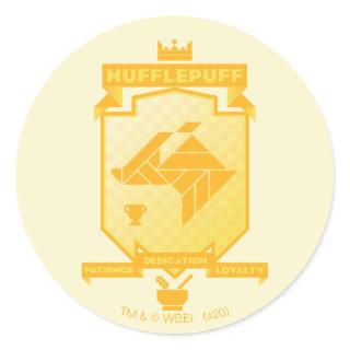 Brutalist HUFFLEPUFF™ Crest Classic Round Sticker