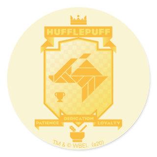 Brutalist HUFFLEPUFF™ Crest Classic Round Sticker