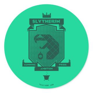 Brutalist SLYTHERIN™ Crest Classic Round Sticker
