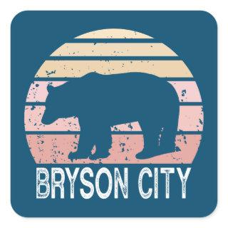 Bryson City North Carolina Retro Bear Square Sticker