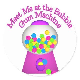 Bubble Gum Machine Classic Round Sticker