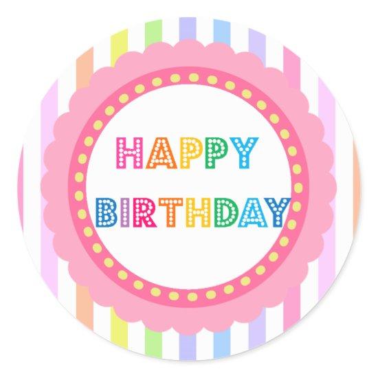 Bubble Gum Party by Bella Bella Studios Classic Round Sticker
