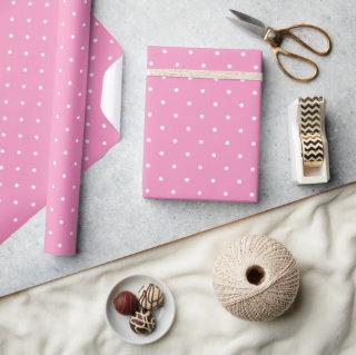 Bubblegum Pink and White Polka Dots Pattern