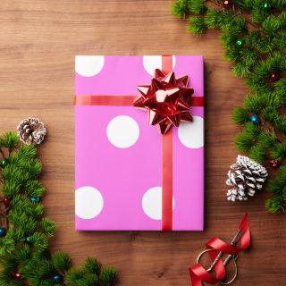 Bubblegum Pink White Medium Polka Dots
