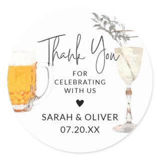 Bubbles and Brews Favor Stickers Wedding Shower