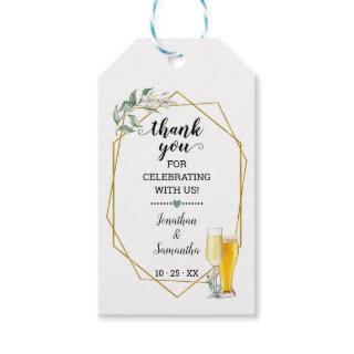 bubbles &  brews favor tag greenery bridal shower