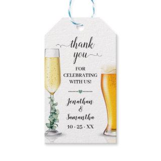 bubbles &  brews favor tag greenery bridal shower
